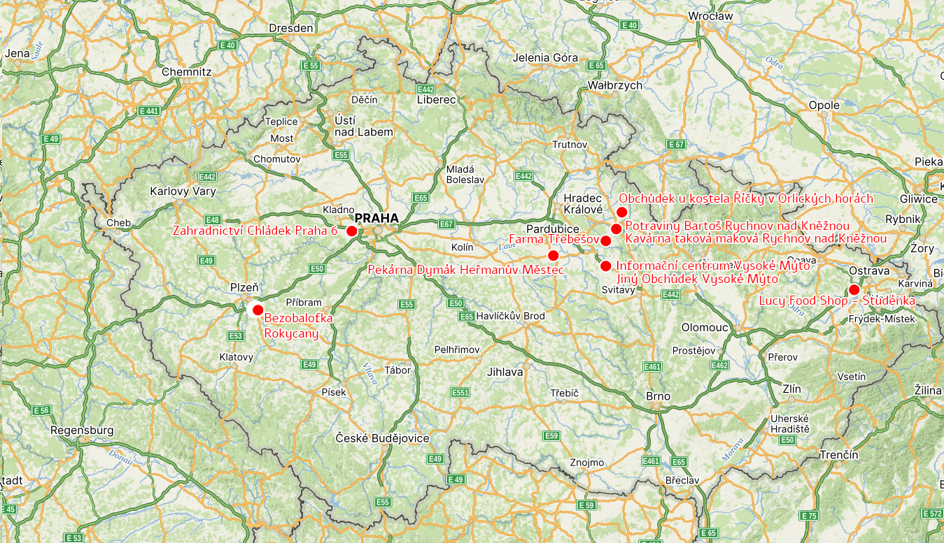 Mapa prodejních míst 2026